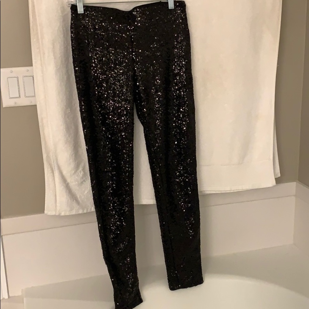 Black sequin leggings